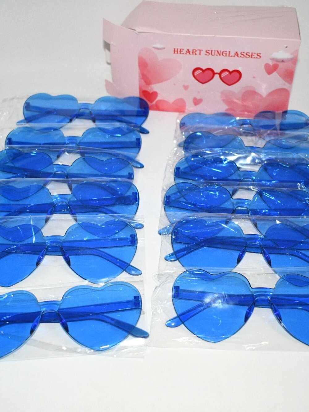 LYMOJOR Heart Shaped Sunglasses, 12 Pack, Candy Color, Party Favors, NWT Conditi
